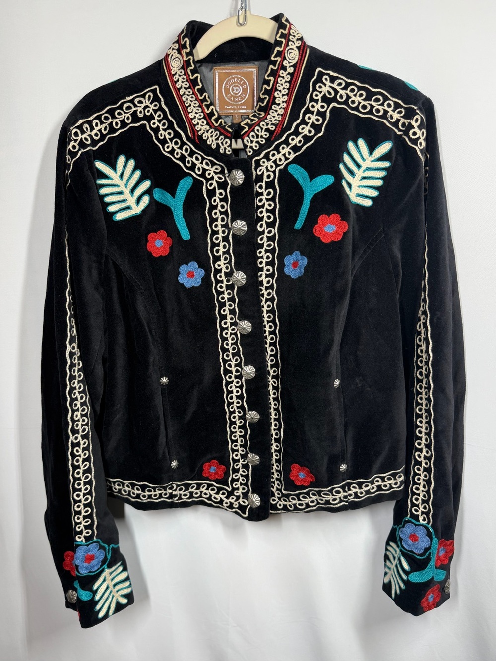 Double D Ranch Black Velvet Embroidered Floral Jacket